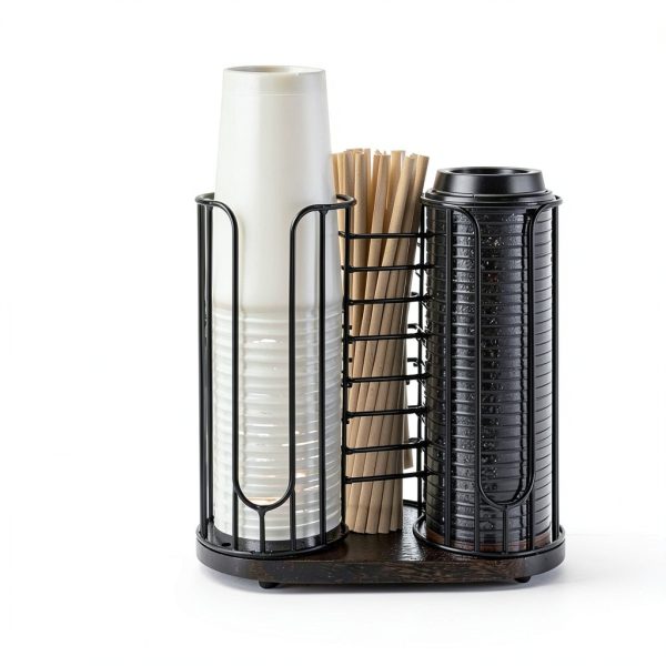 Tanggiteck Wood Cup Dispenser Portable Kitchen Storage B-3-4