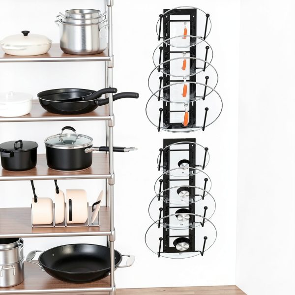 Cisily Pot Lid Holder Adjustable Metal Kitchen Organizer-6