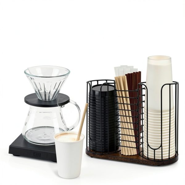 Tanggiteck Wood Cup Dispenser Portable Kitchen Storage B-3-5