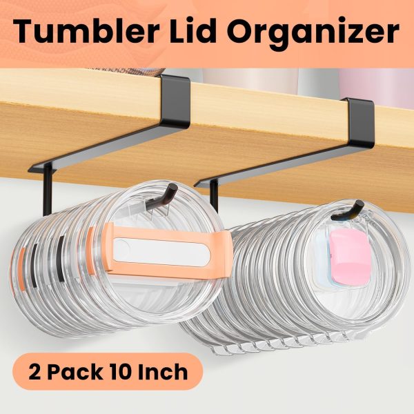 Amawarm Tumbler Lid Organizer Metal Under Cabinet Storage-1