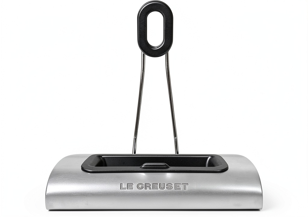 Installing Le Creuset Stainless Steel Pot Lid Holder Modern Kitchen on a quartz countertop
