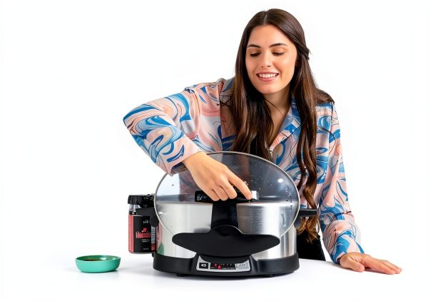 Lid Pocket Lid Holder Plastic Round Black Slow Cooker-3