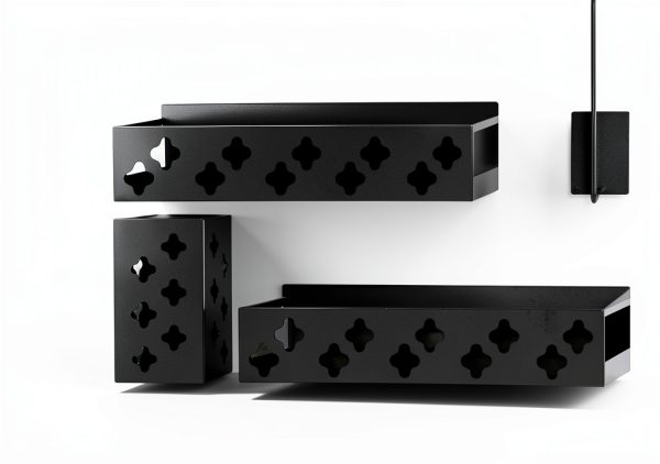 Linidcoud Magnetic Cup Holder Wall Mount Carbon Steel 8 Cup-1
