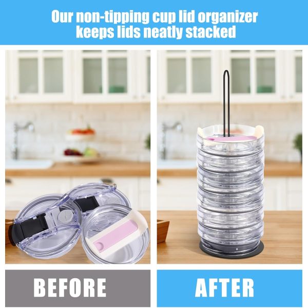 Vodolo Cup Lid Organizer Vertical Metal Kitchen Storage-2