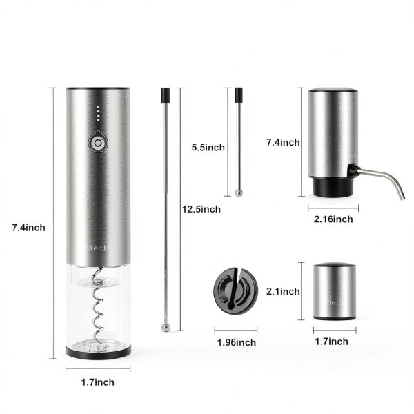 Bsteciar Electric Wine Bottle Opener Stainless Steel-7