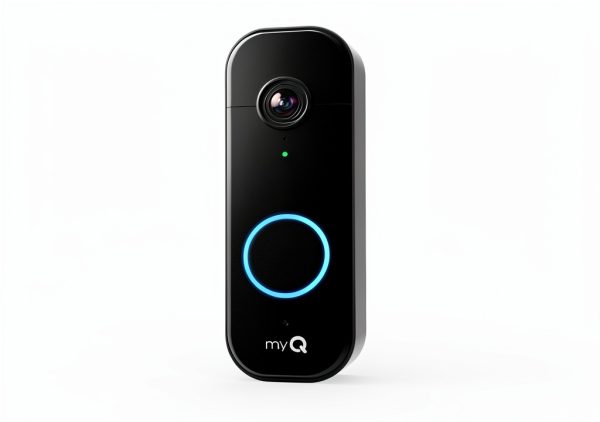 Chamberlain myQ Video Doorbell 2K Camera Color Night Vision Black-0