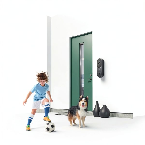 1080p Video Doorbell Camera M50 Black Wireless with AI Detection-1