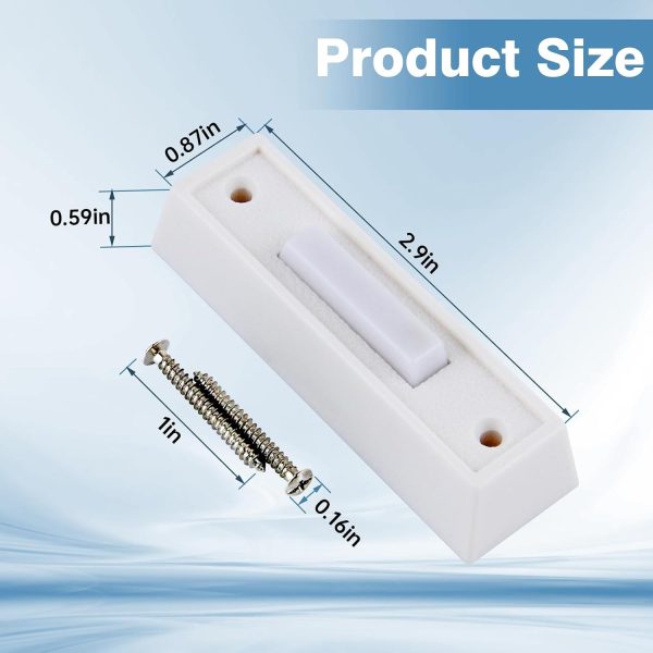 Lighted Doorbell Button Abvsdu LED White Plastic 2in Push Button-1