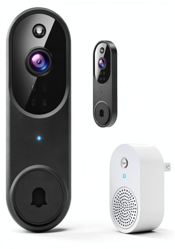 1080p Video Doorbell Camera M50 Black Wireless with AI Detection-0