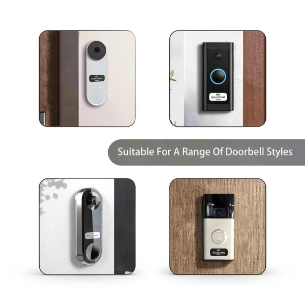 Small No Soliciting Sign for House,1x0.5 Inches Compatible with Most Doorbells,Weatherproof and Sturdy - Easy to Install (3 black and 3 white)-4