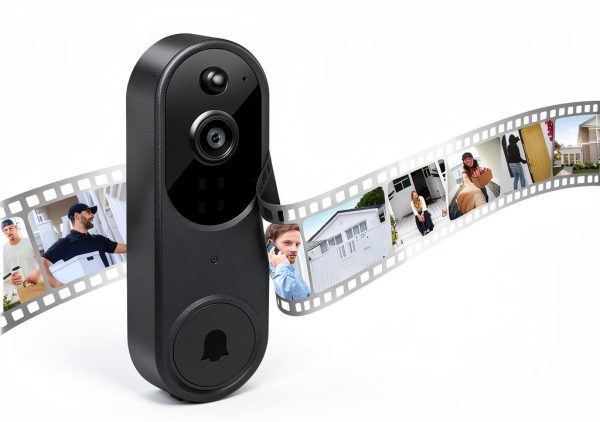 1080p Video Doorbell Camera M50 Black Wireless with AI Detection-5