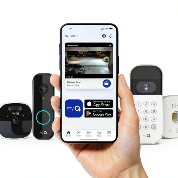 Chamberlain myQ Video Doorbell 2K Camera Color Night Vision Black-8