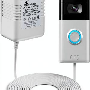 Doorbell Transformer 24V Adapter for Ring Video Doorbell, 16.4ft Long C Wire Power Supply, Compatible with Ring, Nest Hello, Wyze and Eufy Video Doorbells-0