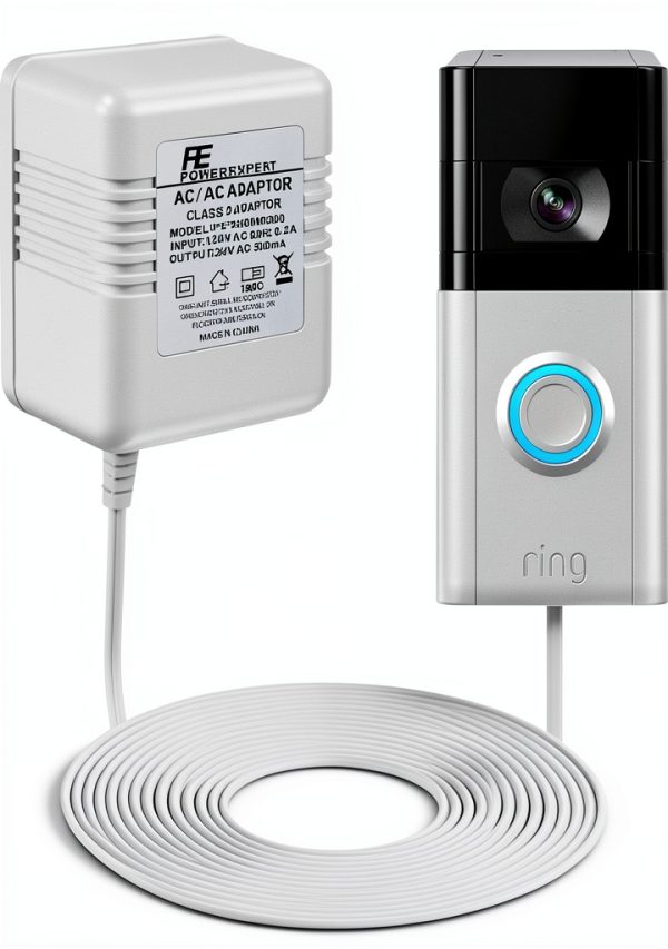 Doorbell Transformer 24V Adapter for Ring Video Doorbell, 16.4ft Long C Wire Power Supply, Compatible with Ring, Nest Hello, Wyze and Eufy Video Doorbells-0