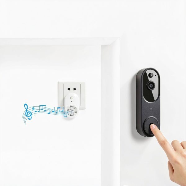 1080p Video Doorbell Camera M50 Black Wireless with AI Detection-4