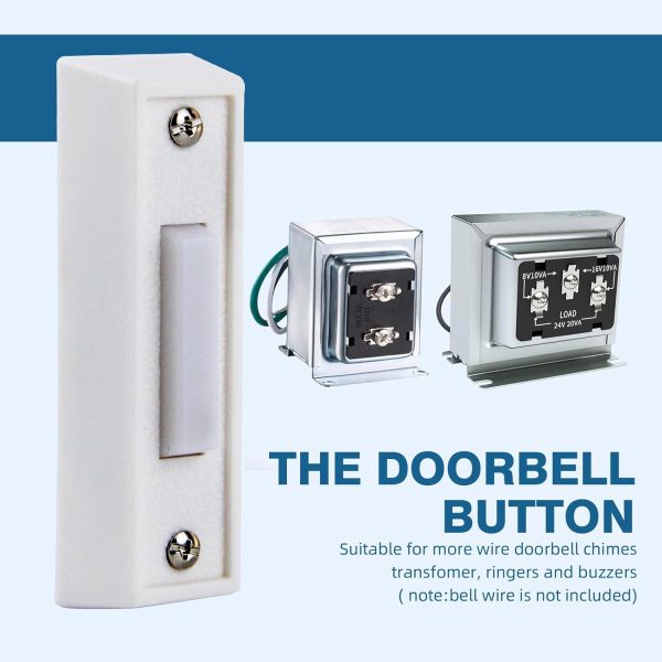 Lighted Doorbell Button Abvsdu LED White Plastic 2in Push Button-4