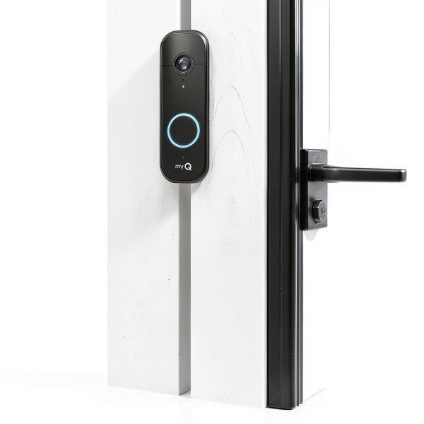 Chamberlain myQ Video Doorbell 2K Camera Color Night Vision Black-1