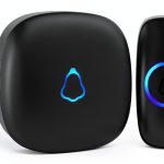SECRUI Wireless Doorbell, Easy installation, Waterproof, Adjustable Volume, 58 Chimes, Colorful LED, 1000Ft Range, M520+F55, Black-0